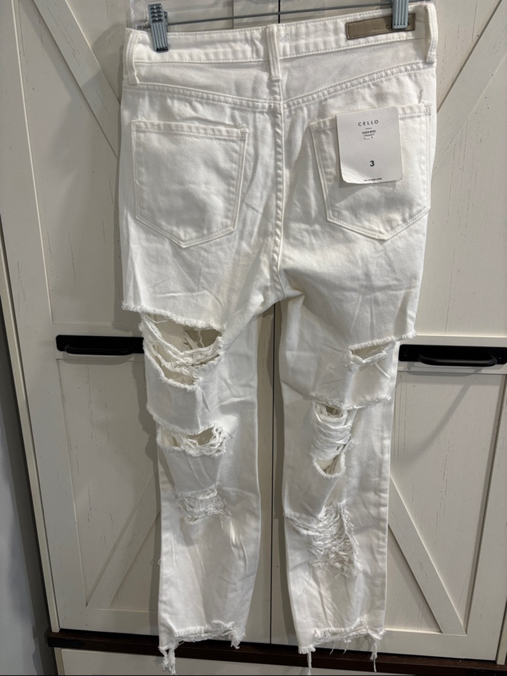 Cello White Distressed Jeans White - Picture 5 of 10